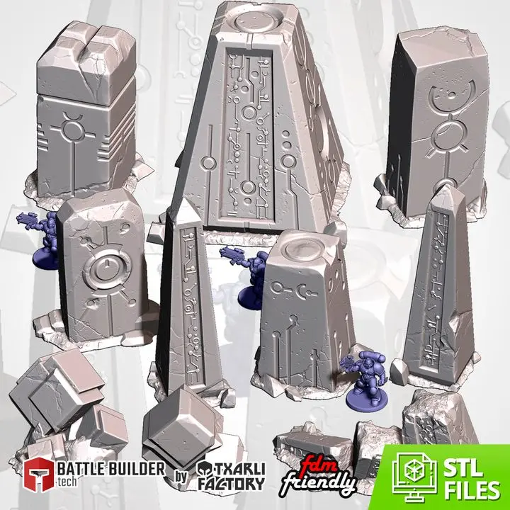 Txarli - Décors SF - Xenos monolithes pack (28mm)