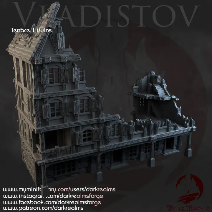 Dark realms - Vladistov - Grande boutique 1 en ruines (28mm)