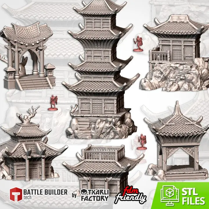 Txarli - Décors Fantasy - Bâtiments orientaux (Style 1, 28mm)