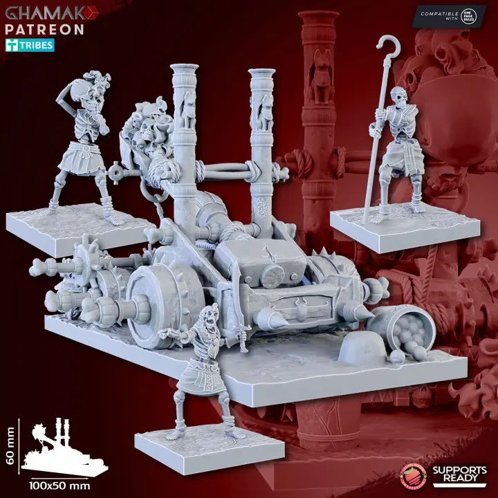 Ghamak - Fantasy - Rois des sables - Catapulte (Socle carré, 28mm)
