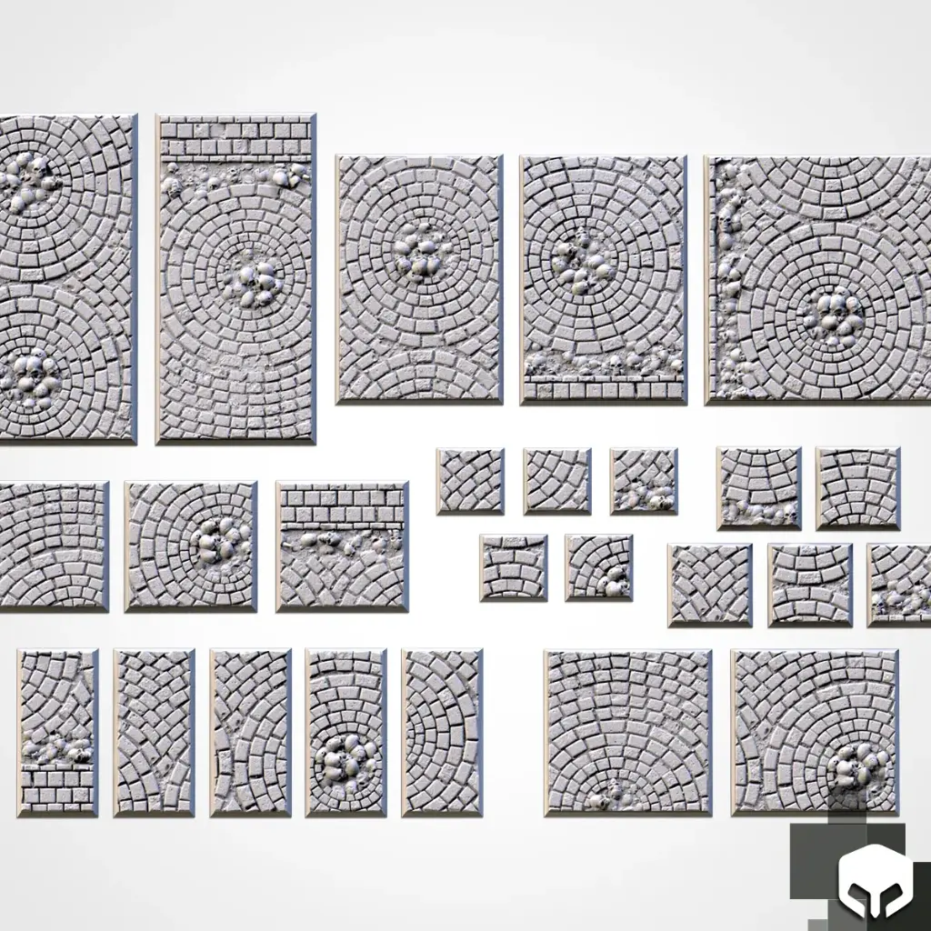 Socles Carrés / Toppers texturés - Routes médiévales - Lot de 5 (20X20)