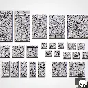 Socles Carrés / Toppers texturés - Routes médiévales - Lot de 5