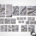 Socles Carrés/ Toppers texturés - Volcanique - Lot de 5