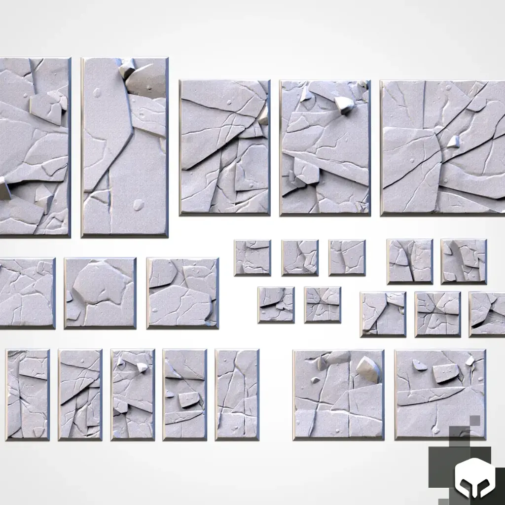 Socles Carrés/ Toppers texturés - Glace - Lot de 5 (20X20)