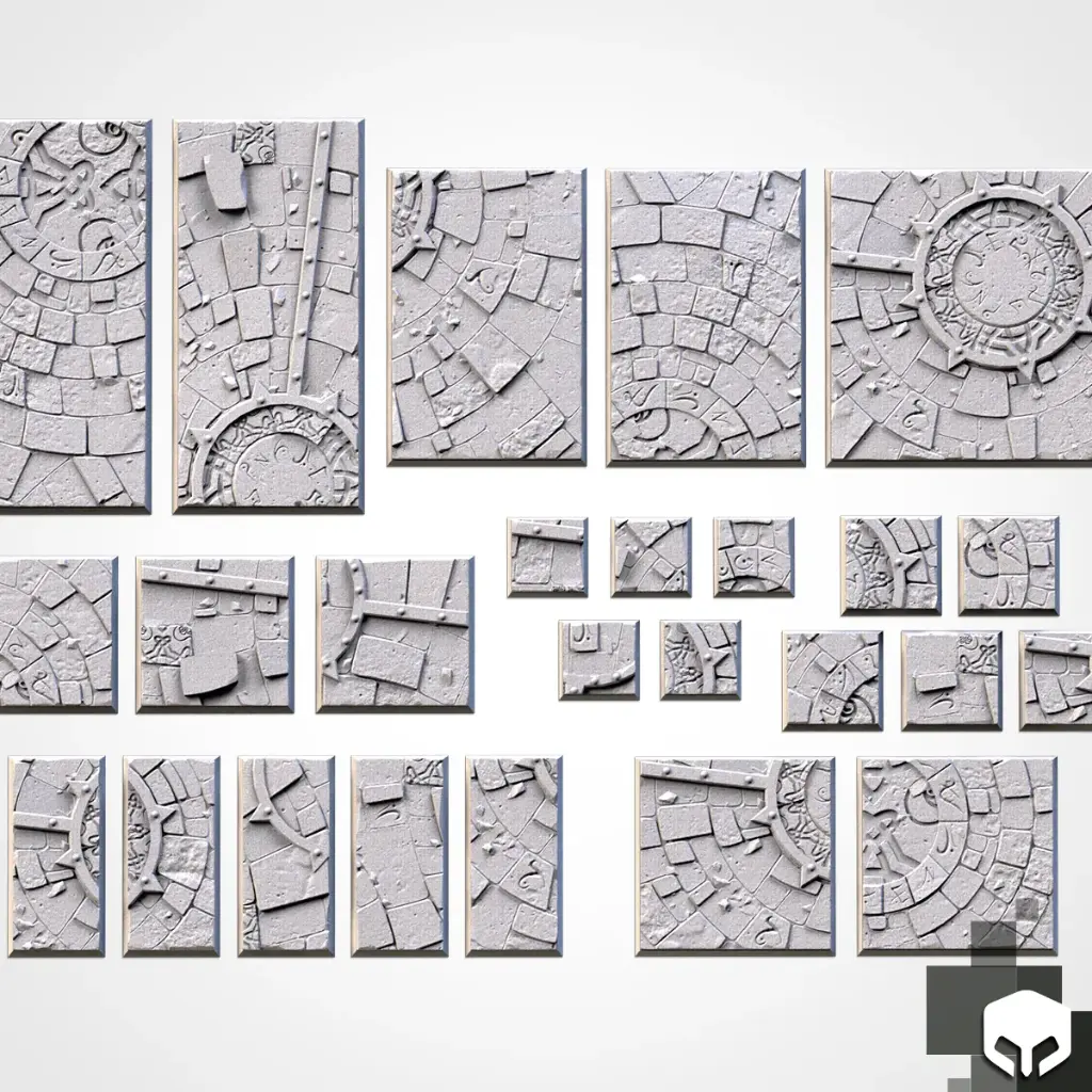 Socles Carrés/ Toppers texturés - Temple sacré - Lot de 5 (20X20)