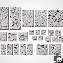 Socles Carrés/ Toppers texturés - Temple sacré - Lot de 5