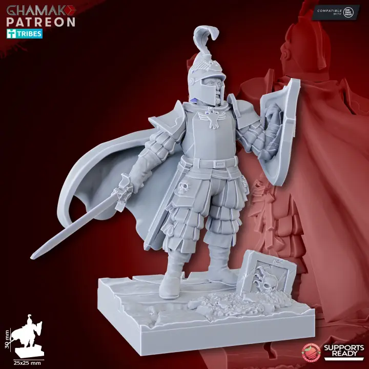 Ghamak - Fantasy - Empire - Empereur à pied A (28mm, Socle carré)