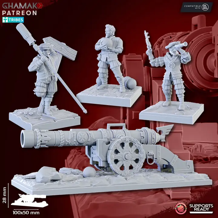 Ghamak - Fantasy - Empire - Canon (28mm, Socle carré)