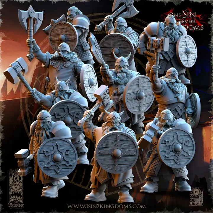 The Beholder miniatures- Nains - Guerriers nains