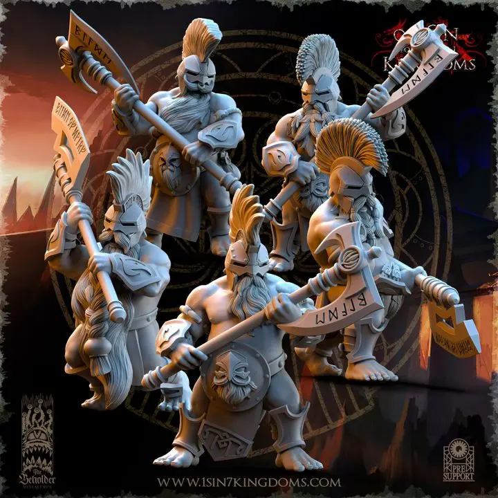 The Beholder miniatures- Nains - Tueurs armes lourdes