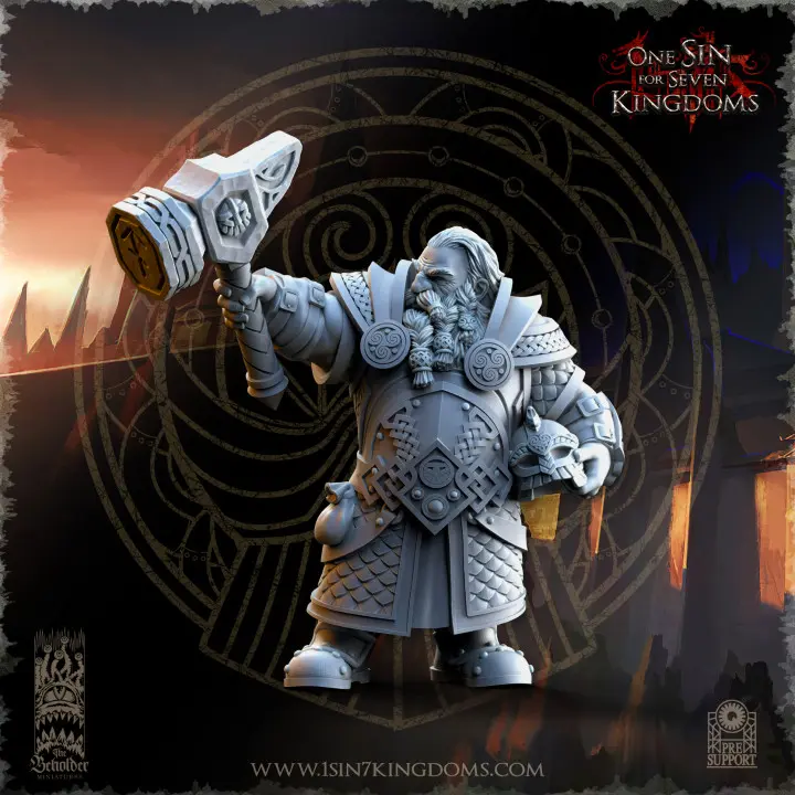 The Beholder miniatures- Nains - Olgrendrim, Hero nain