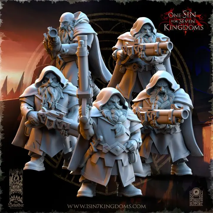 The Beholder miniatures- Nains - Arquebusiers