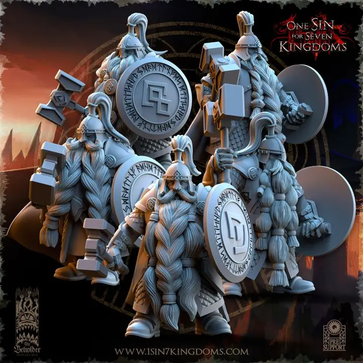 The Beholder miniatures- Nains - Nobles Marteau bouclier