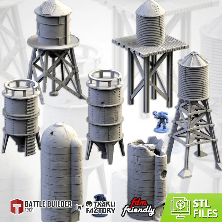 Txarli - Décors SF - Silos (Style 1, 28mm)