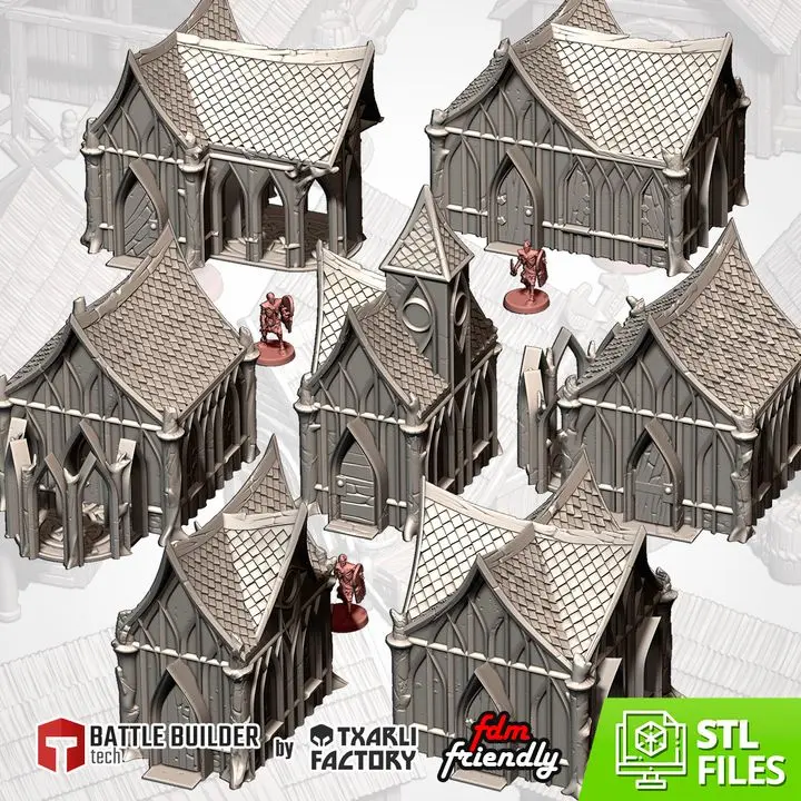Txarli - Décors Fantasy - Village elfe des bois (Style 1, 28mm)