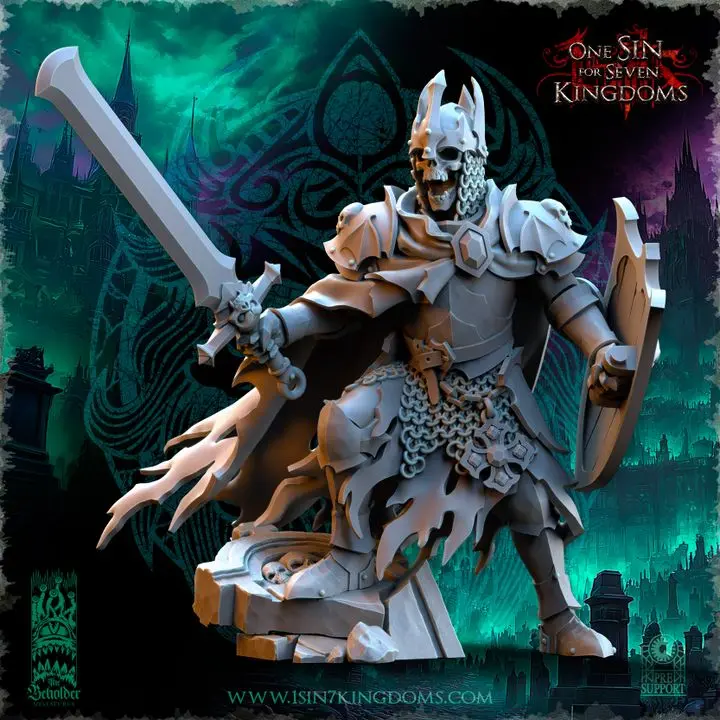 The Beholder miniatures- Vampires - Maeldar le roi liche (Socle carré, 28mm)