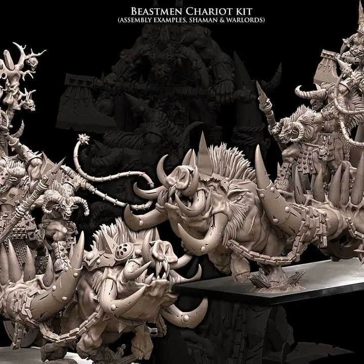 Avatars of War - Homme-bête - Chariot kit (Socle carré, 28mm)