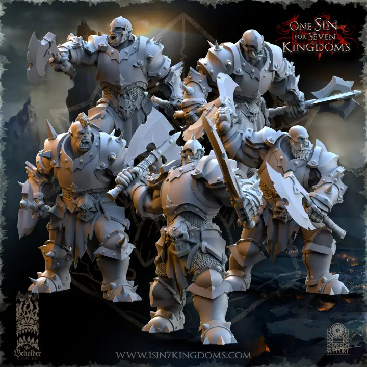 The Beholder miniatures- Orc - Guerriers orc Nestah armes additionnelles