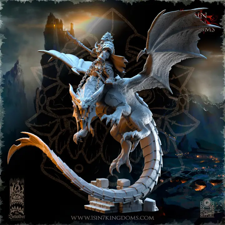 The Beholder miniatures- Orc - General orc sur Wyvern