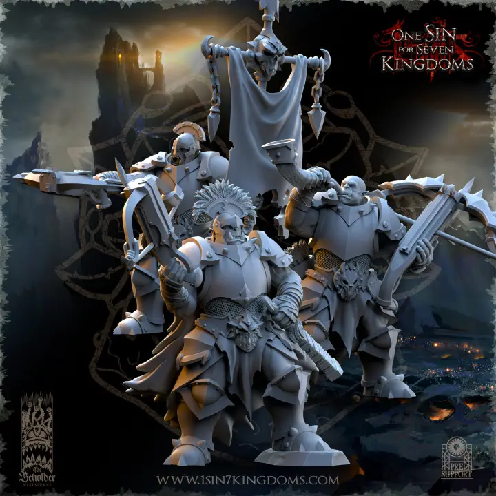 The Beholder miniatures- Orc - Arbalétriers orc Nestah Etat major complet