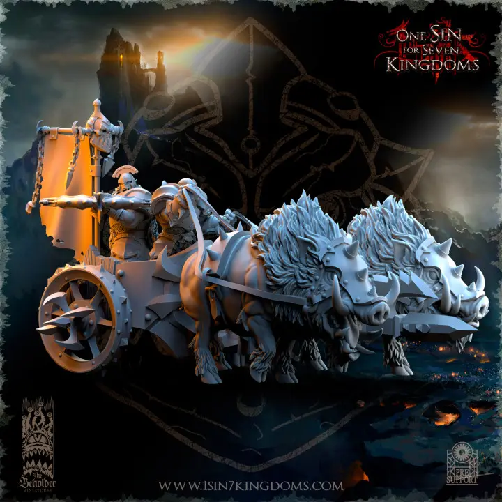 The Beholder miniatures- Orc - Char orc avec lancier