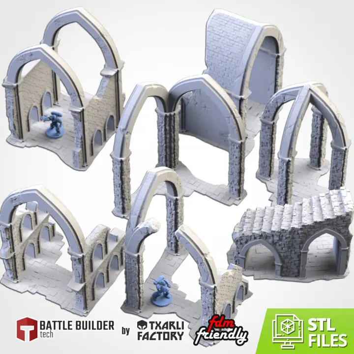Txarli - Décors Fantasy - Ruines majestiques (Style 1, 28mm)