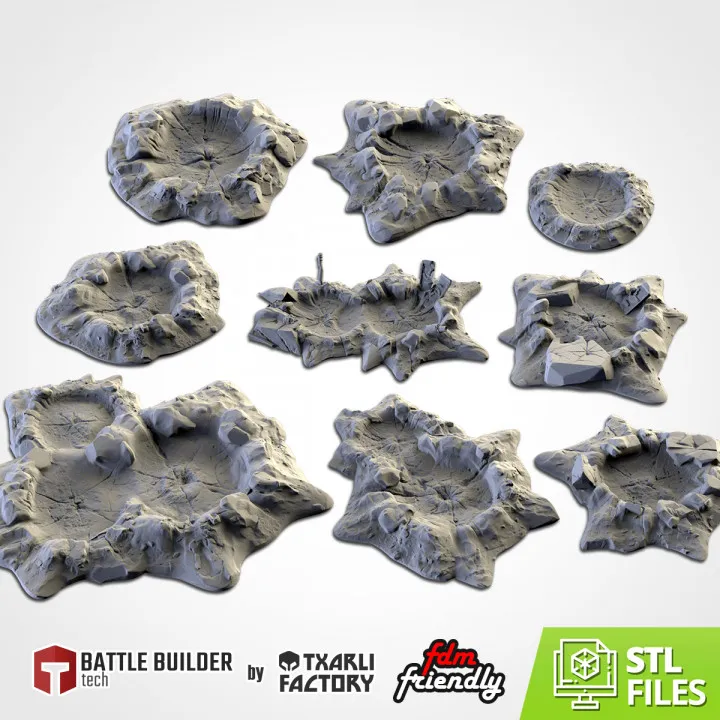 Txarli - Décors - Cratères (Style 1, 28mm)