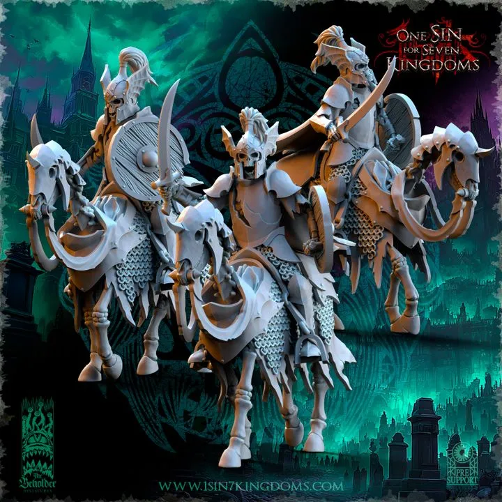 The Beholder miniatures- Vampires - Gardes montés arme de base boucliers