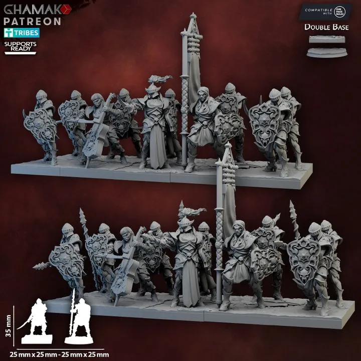 Ghamak - Fantasy - Vampires - Sœurs de sang (28mm, Socle carré, Avec Etat major complet (EMC), Par 10)