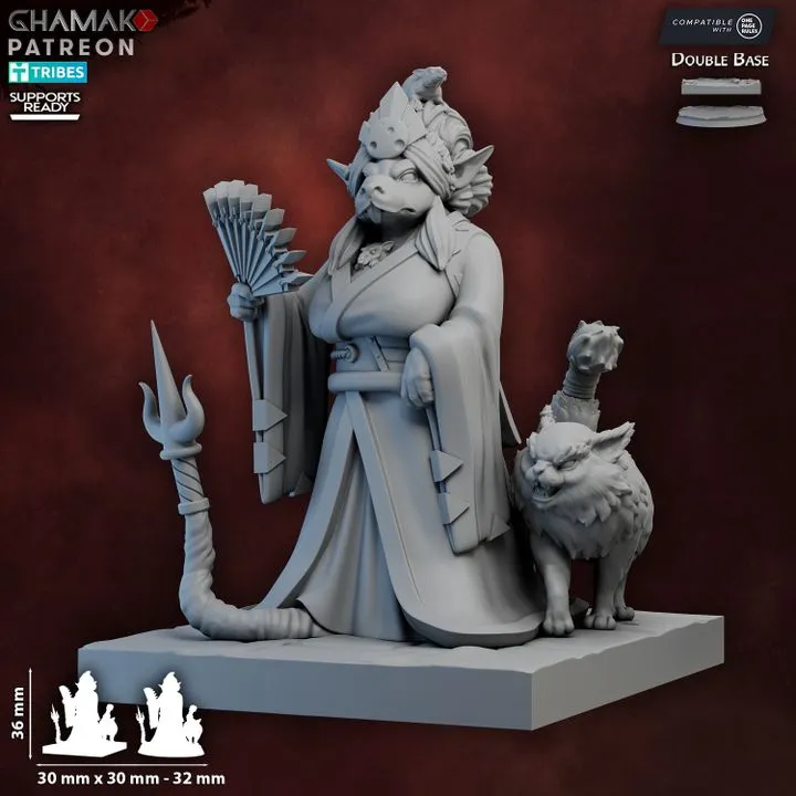 Ghamak - Fantasy - Hommes Rats - Dévoreuse de lune (Socle carré, 28mm)