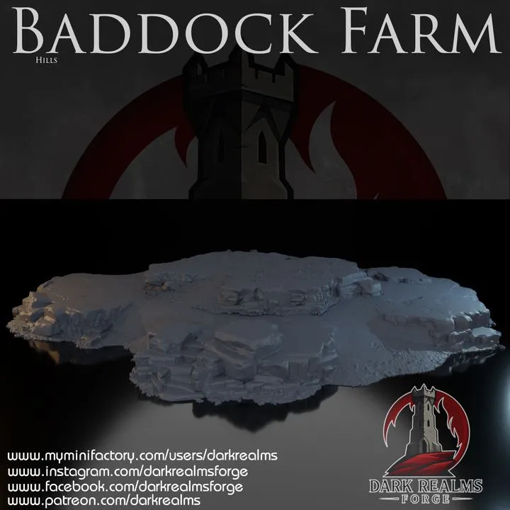 Dark realms - Baddock farm - Colline 2 (très grande) (28mm)