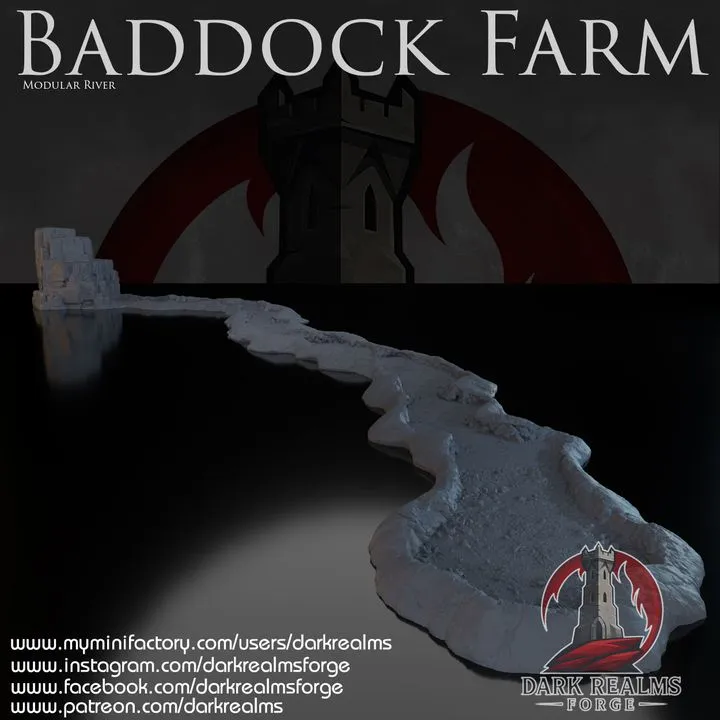 Dark realms - Baddock farm - Rivière modulaire (28mm, Style 1)
