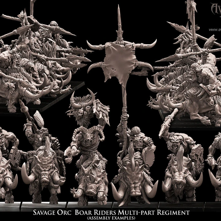Avatars of War - Régiment de cavaliers orcs sauvages sur sangliers (multi-part)