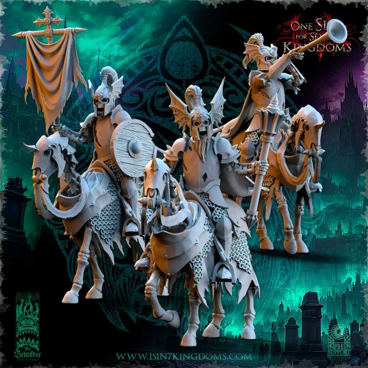 The Beholder miniatures- Vampires - Gardes montés Etat major complet