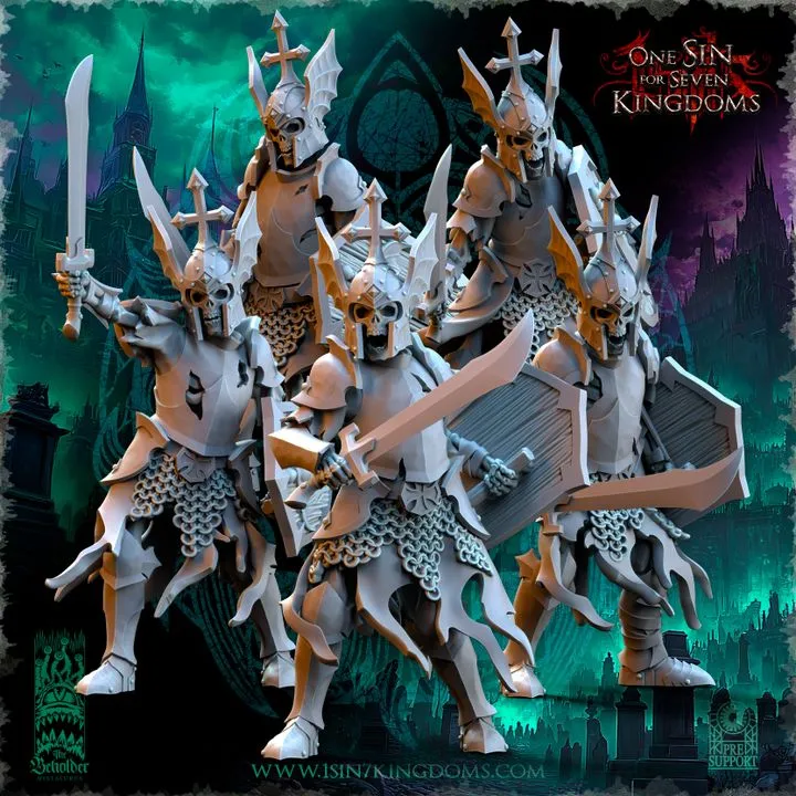 The Beholder miniatures- Vampires - Gardes des cryptes armes de base boucliers (Socle carré, 28mm, Par 10)