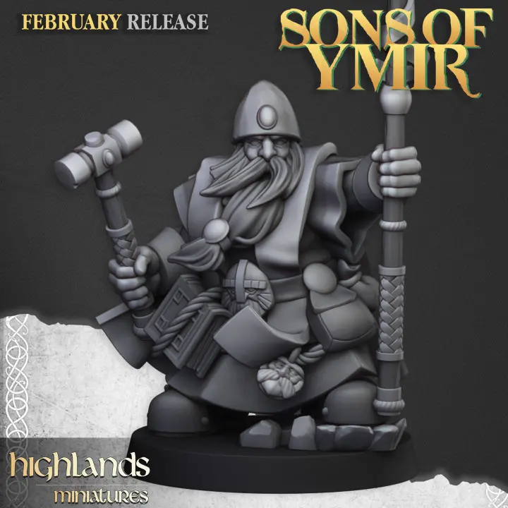 Highlands Miniatures - Prêtre runique nain