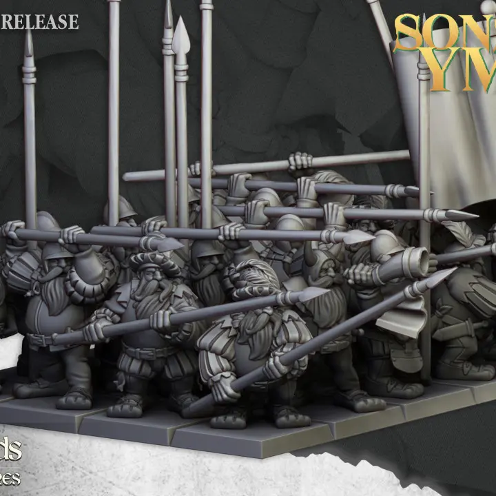 Highlands Miniatures - Unité de lanciers nains