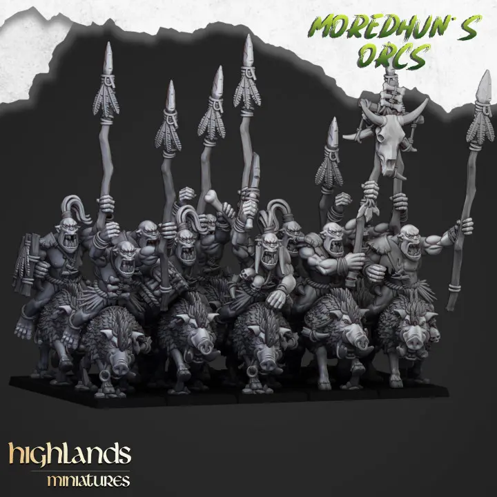 Highlands Miniatures - Orcs sauvages montés