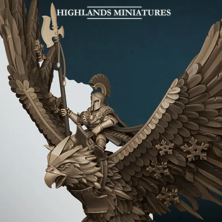 Highlands Miniatures - Seigneur haut elfe sur Phoenix de givre 