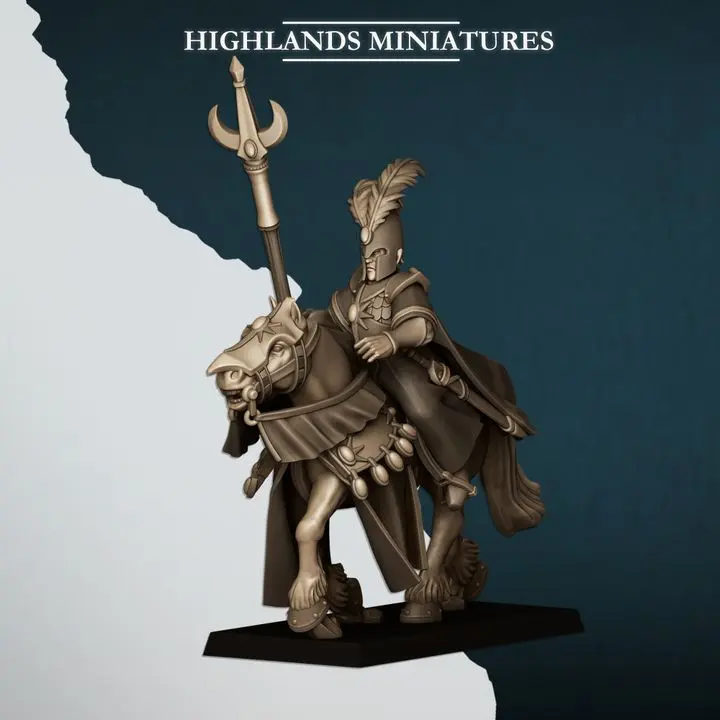 Highlands Miniatures - Mage haut elfe sur destrier