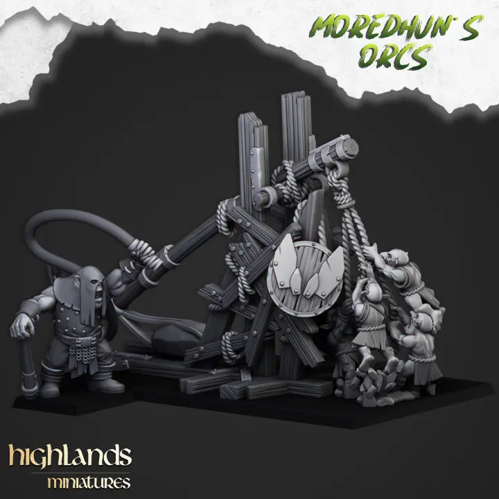 Highlands Miniatures - Catapulte orc (28mm, Socle carré)