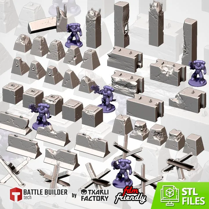 Txarli - Décors SF - Pack complet d'obstacles de champs de bataille (28mm)