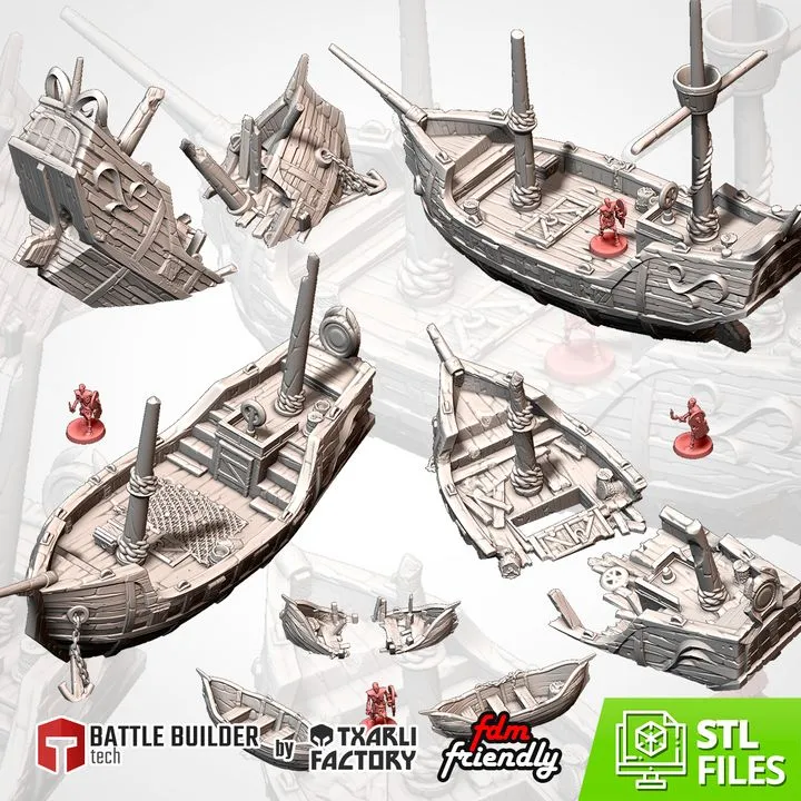 Txarli - Décors Fantasy - Bateaux échoués