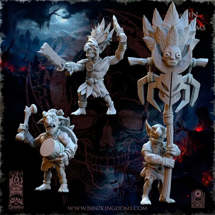 The Beholder miniatures- Gobelins - Etat major complet gobelins de la jungle