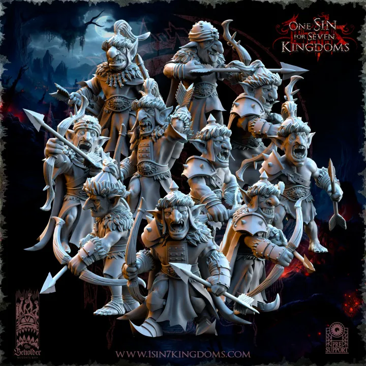 The Beholder miniatures- Gobelins - Archers gobelins désertiques
