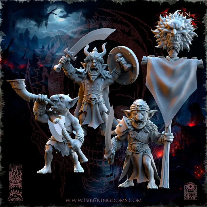 The Beholder miniatures- Gobelins - Etat major complet gobelins désertiques