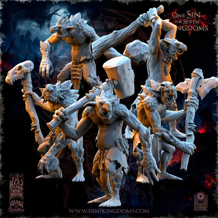 The Beholder miniatures- Gobelins - Trolls de pierre X5