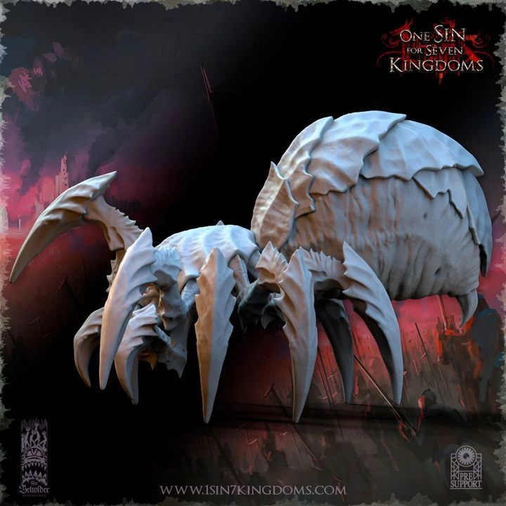 The Beholder miniatures- Gobelins - Araignée géante (Socle carré, 28mm)