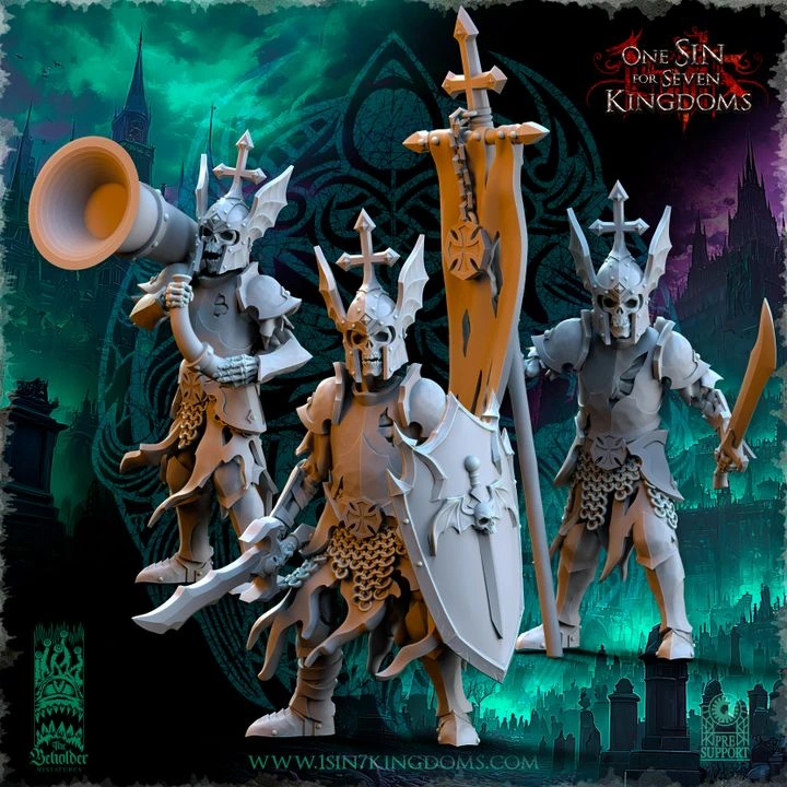 The Beholder miniatures- Vampires - gardes des cryptes Etat major complet