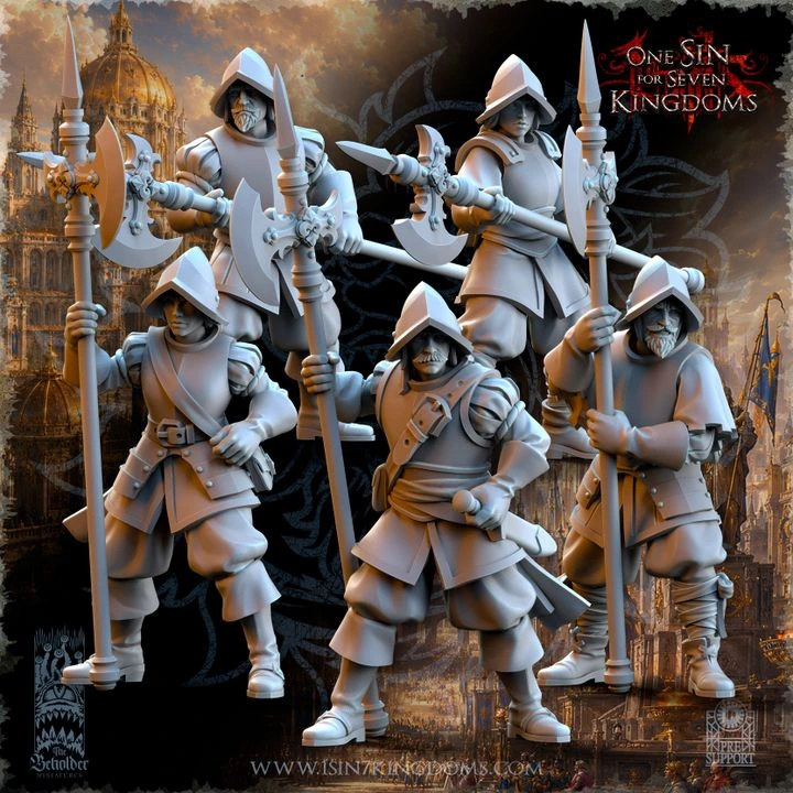 The Beholder miniatures- Empire - Infanterie hallebarde (Socle carré, 28mm, Par 10)